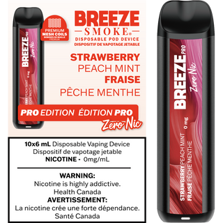 Breeze Pro 2000 Strawberry Peach Mint (Zero Nic)