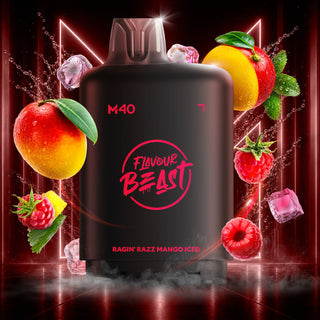 Flavour Beast Level X M Series 160K 40ml Pod - Ragin’ Razz Mango Iced